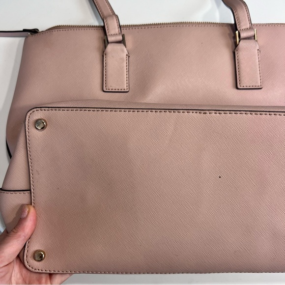 Kate Spade Cameron Street Lucie Leather Shoulder Bag Large Tote Wheat Pink Nude - Picture 9 of 14